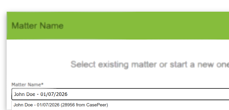 8am CasePeer YoCierge Matter